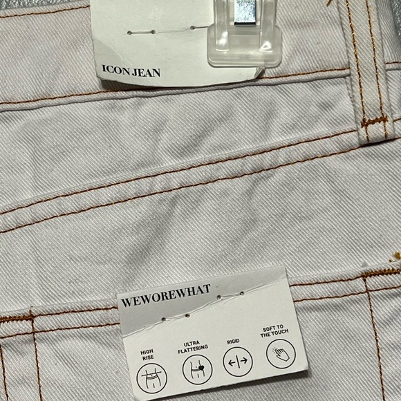 WeWoreWhat Icon Jean Zic Classic High-Waist Boot-Cut Stretch Twill White Denim - Picture 8 of 13